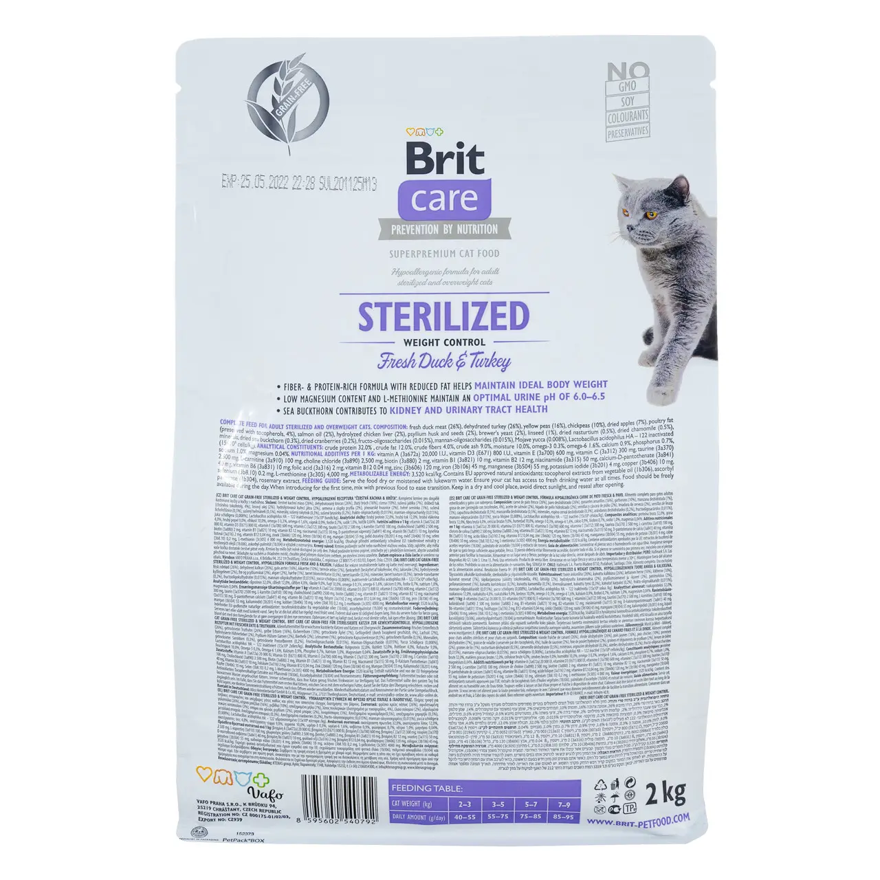 Brit Care Cat GF Sterilized Weight Control, 7кг (контроль ваги для стерелізованних)3