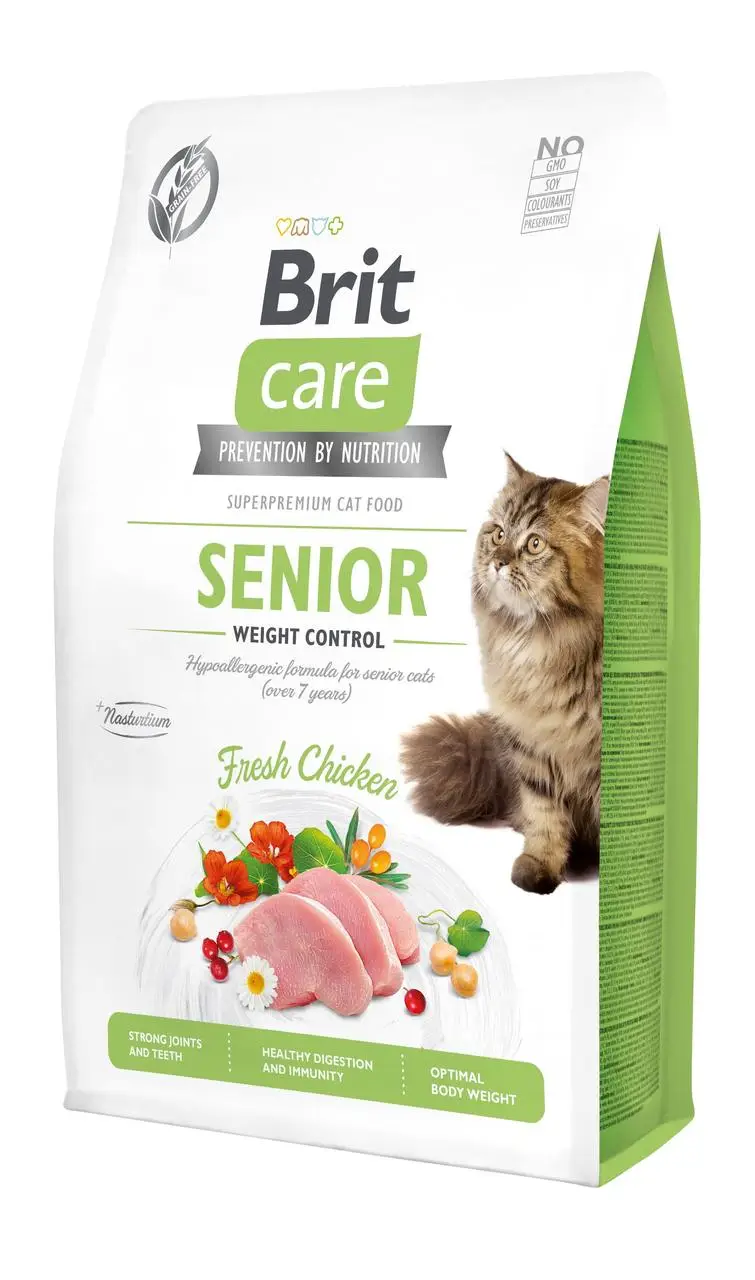 Brit Care Senior гіпоалергенний корм для кішок 0,35кг на вагу (курка)1