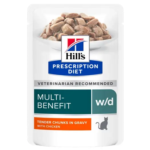 Hill's Prescription Diet w/d дієтичні паучі для котів при цукровому діабеті 85г*12шт1