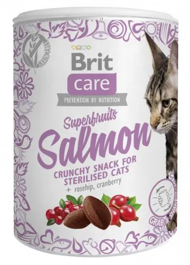 Brit Care Cat Snack Superfruits Salmon ласощі для котів 100 г...
