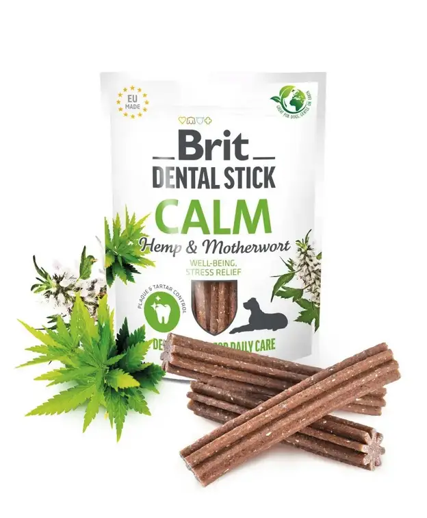 Brit Dental Stick Calm ласощі для собак 251 г (конопля та пустирник)2