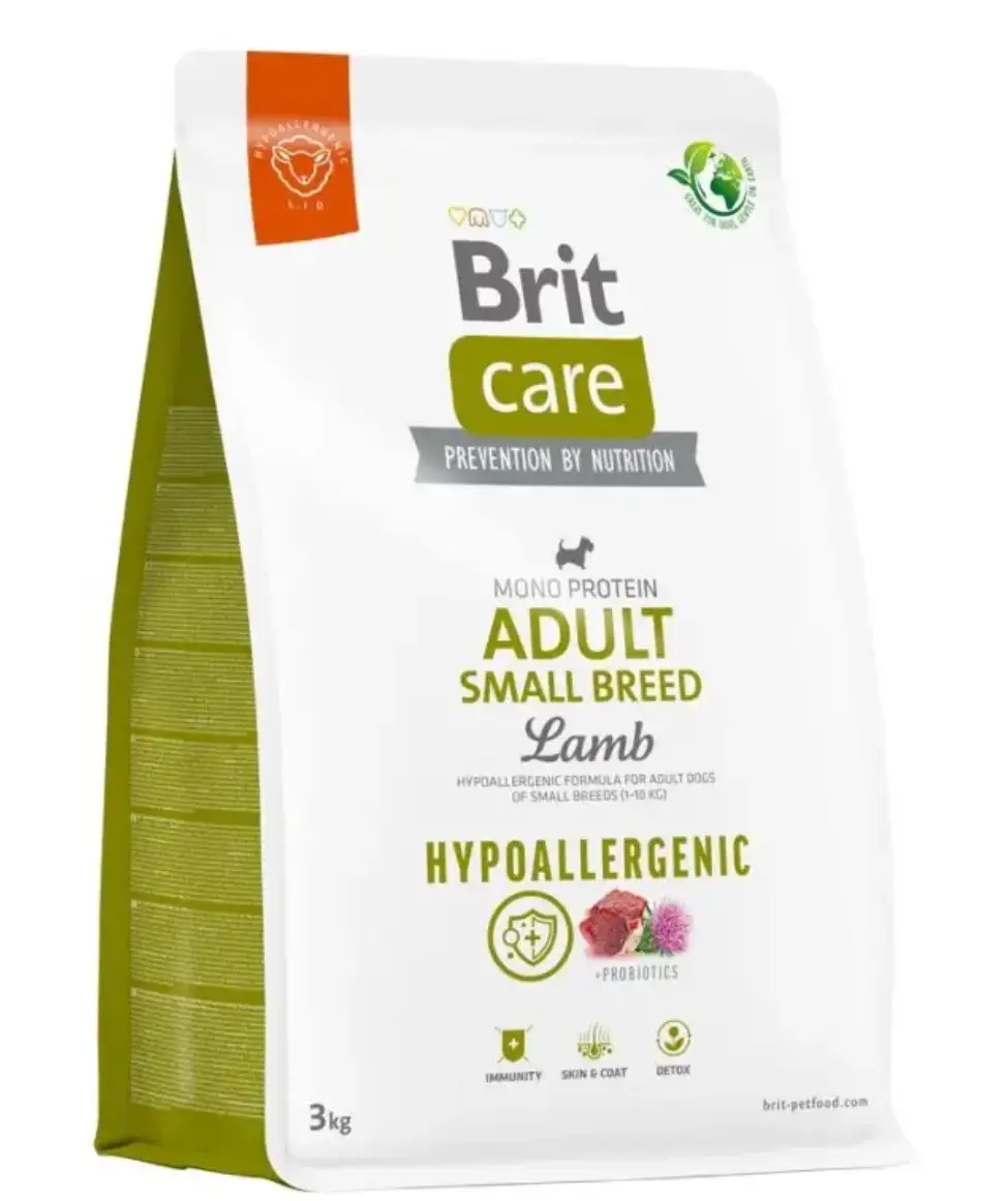 Brit Care Dog Hypoallergenic Adult Small Breed корм гипоаллергенный для собак малых пород с ягненком 3 кг1
