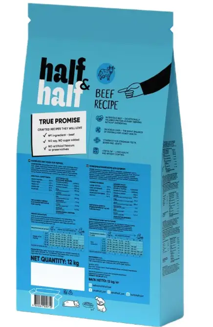 Half&Half Puppy корм для щенков с говядиной 12 кг3