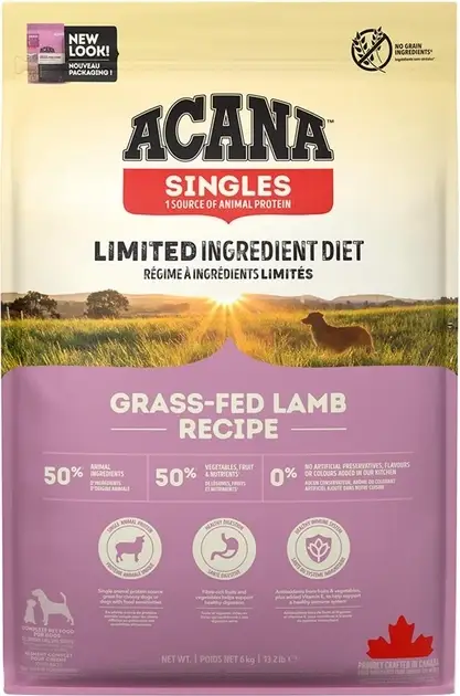Acana Grass Fed Lamb 6кг - гіпоалергенний корм для собак з ягням і яблуком1