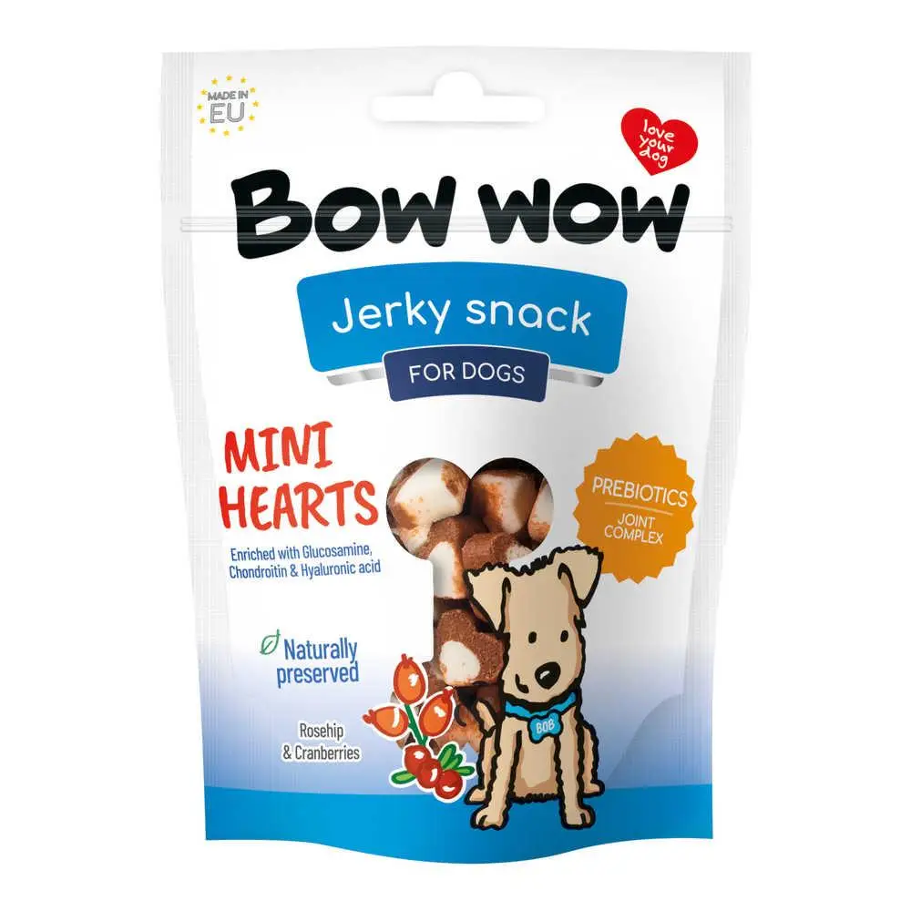 Bow wow мясные мини сердечки для собак 80г1