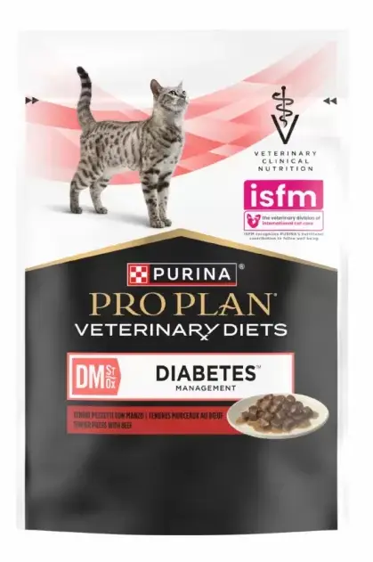 Pro Plan Veterinary Diets Diabetes паучі для регулювання надходження глюкози у котів 85г*10шт (яловичина)1
