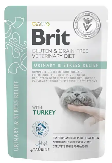 Brit GF VetDiet Urinary and Stress Relief паучі для котів 85гх12шт (індичка)1