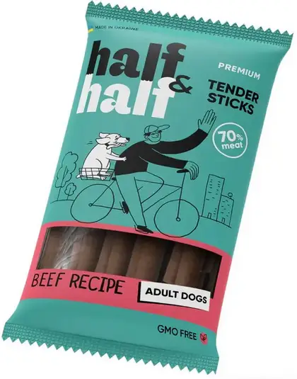 Half&Half Tender Sticks Adult м'ясні палички для собак 100 г (яловичина)1
