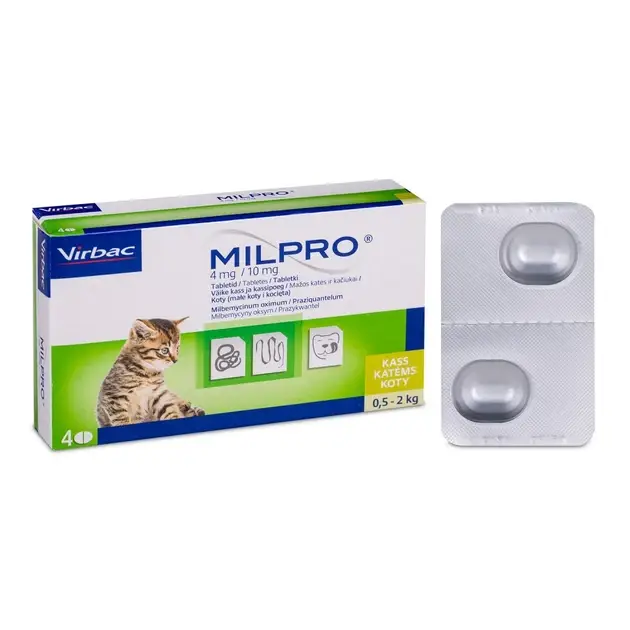 Virbac Milpro (Милпро) Антигельмінтні таблетки для котят ( до 2кг) 2 таблетки1