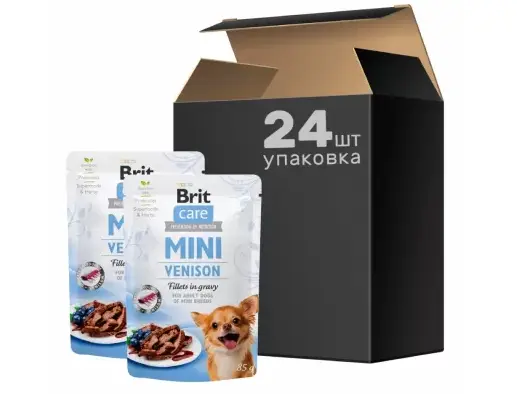 Brit Care Mini 85г * 24 шт паучи для собак дрібних порід (дичина)1