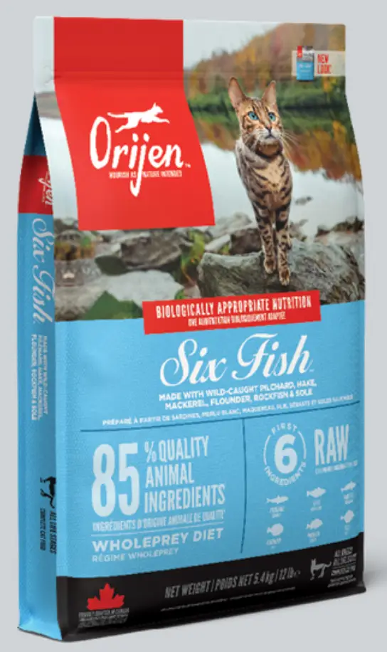 Orijen Six Fish Cat кг 1,8кг - беззерновий корм для всіх порід котів і кошенят з рибою1