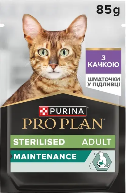 Purina Pro Plan Sterilised 85г*26шт паучі для стерилізованих котів з качкою2