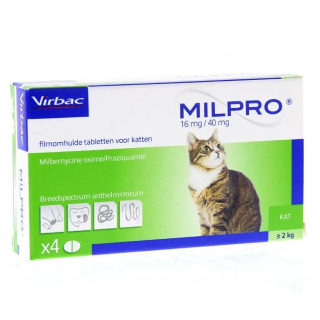 Virbac Milpro 16 мг/40 мг ( Мілпро) Антигельмінтна 1 таблетка...