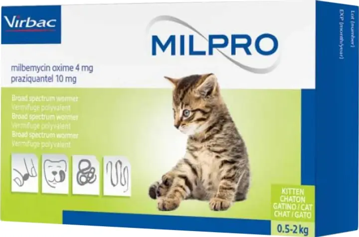 Virbac Milpro 4 мг/10 мг (Мілпро) Антигельмінтна 1 таблетка д...