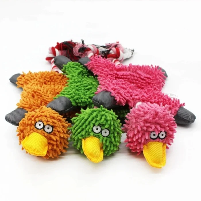 Іграшка для собак Качка з канатом зі звуком2